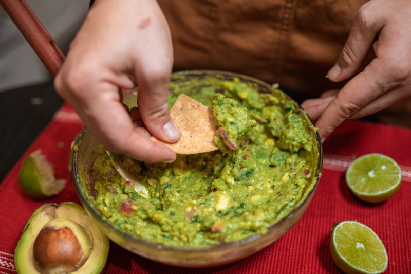 Cafe Rio Fresh Guacamole with chips